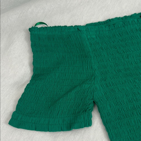 Ambiance Green Off-Shoulder Crop Top - Picture 4 of 5